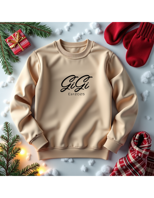 GiGi Embroidered Script Crewneck Sweatshirt