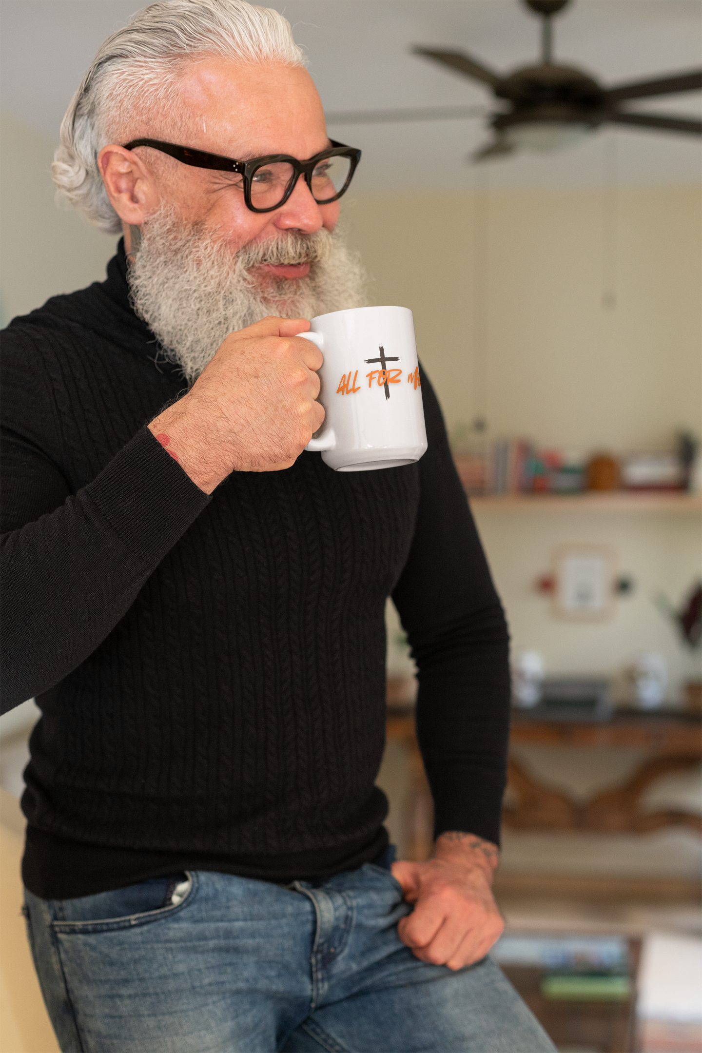 Ceramic Mug — "All For Me" Inspirational Coffee Mug (15oz)