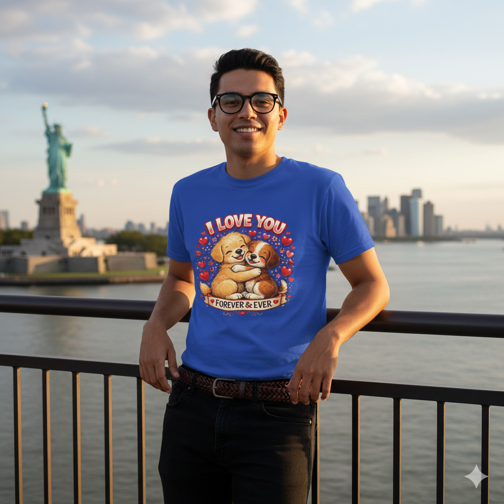 I Love You Forever & Ever Tee — Cute Puppy Couple Valentine T-Shirt
