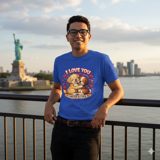 I Love You Forever & Ever Tee — Cute Puppy Couple Valentine T-Shirt