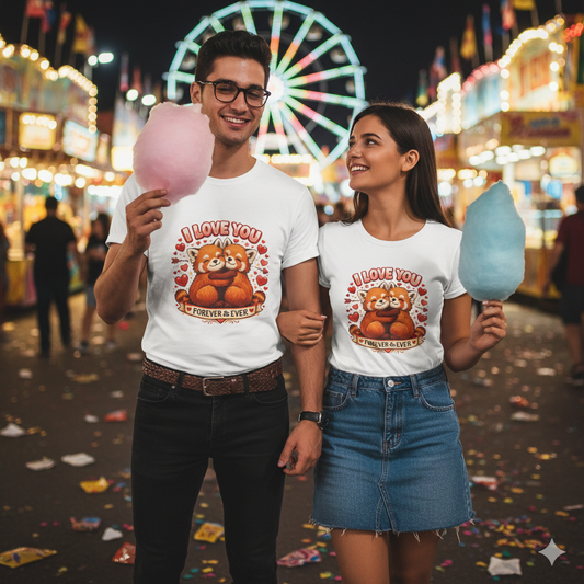 I Love You Forever & Ever Tee — Cute Red Panda Couples Valentine's Shirt