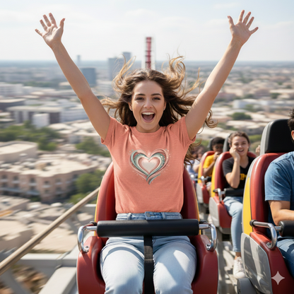 Heart Swirl Tee — Pastel Abstract Heart Graphic T-Shirt for Valentine’s & Everyday