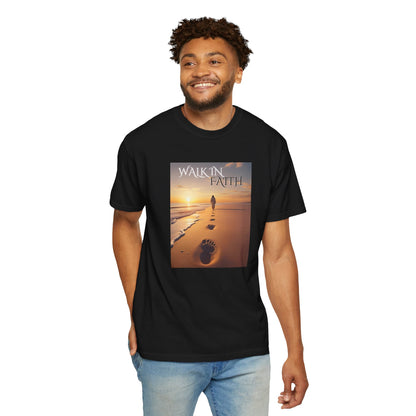 Inspirational T-Shirt, Walk in Faith Tee, Unisex Casual Wear, Motivational Shirt, Christian Apparel, Soulful Gift