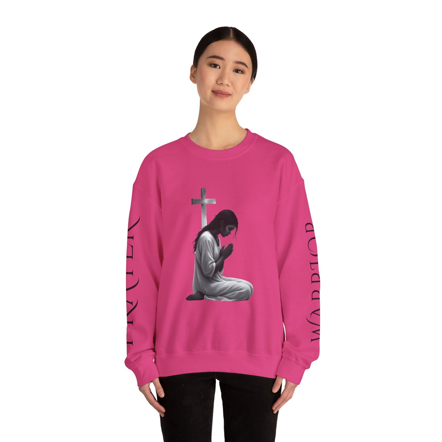 Prayer Warrior Crewneck Sweatshirt | Faith-Inspired Apparel, Inspirational Gift, Cozy Layer for Prayer, Unisex Sweatshirt
