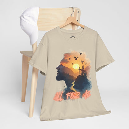 All For Me' Sunrise Cross Graphic Tee Christian Faith T-Shirt