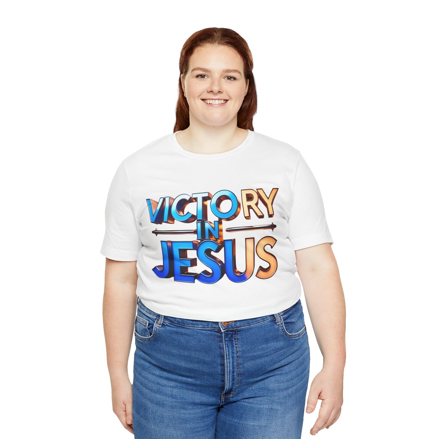Victory in Jesus Unisex Tee, Inspirational Christian Shirt, Faith-Based Apparel, Gift for Believers, Casual Church Wear, Spiritual T-Shirt