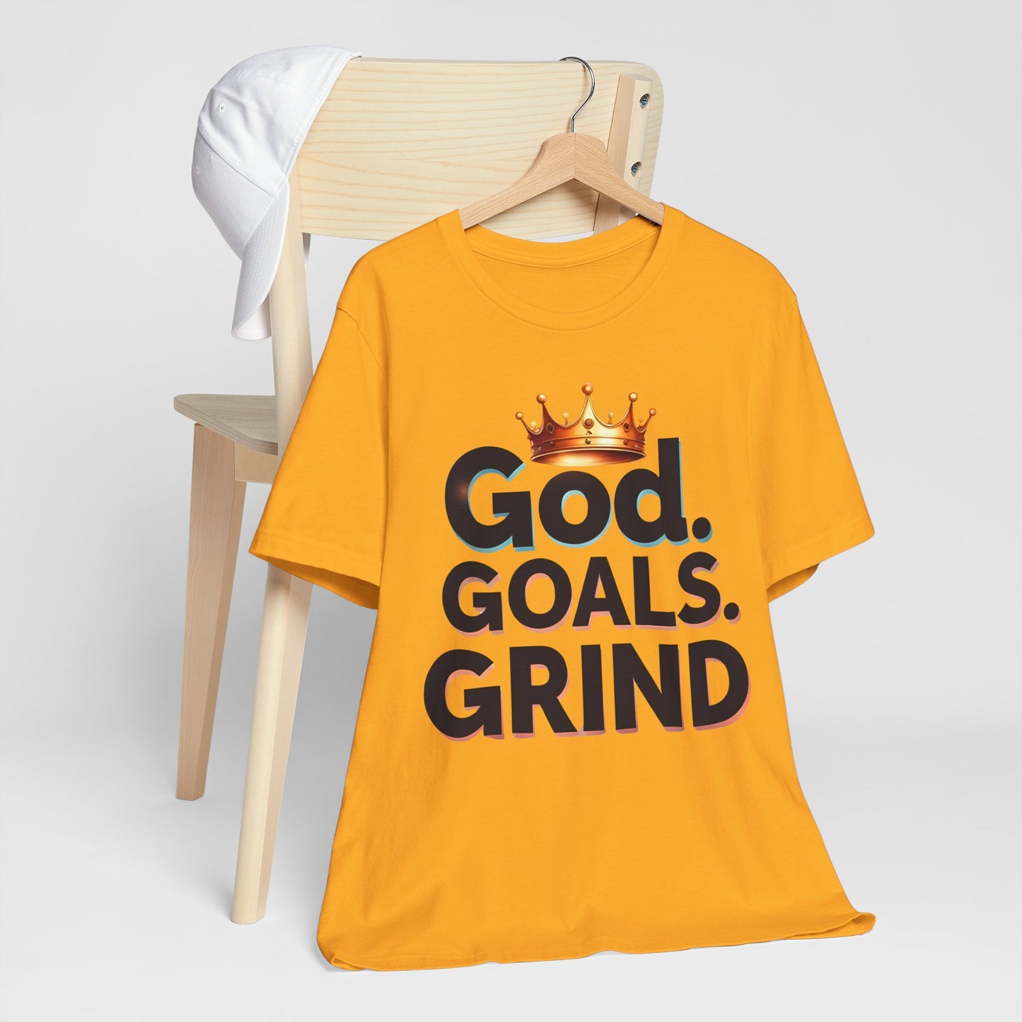 Motivational Unisex Tee, God Goals Grind Shirt, Inspirational Fitness Apparel, Positive Mindset T-Shirt, Empowerment Gift Idea