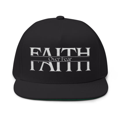 Faith Over Fear Embroidered Flat Bill Cap