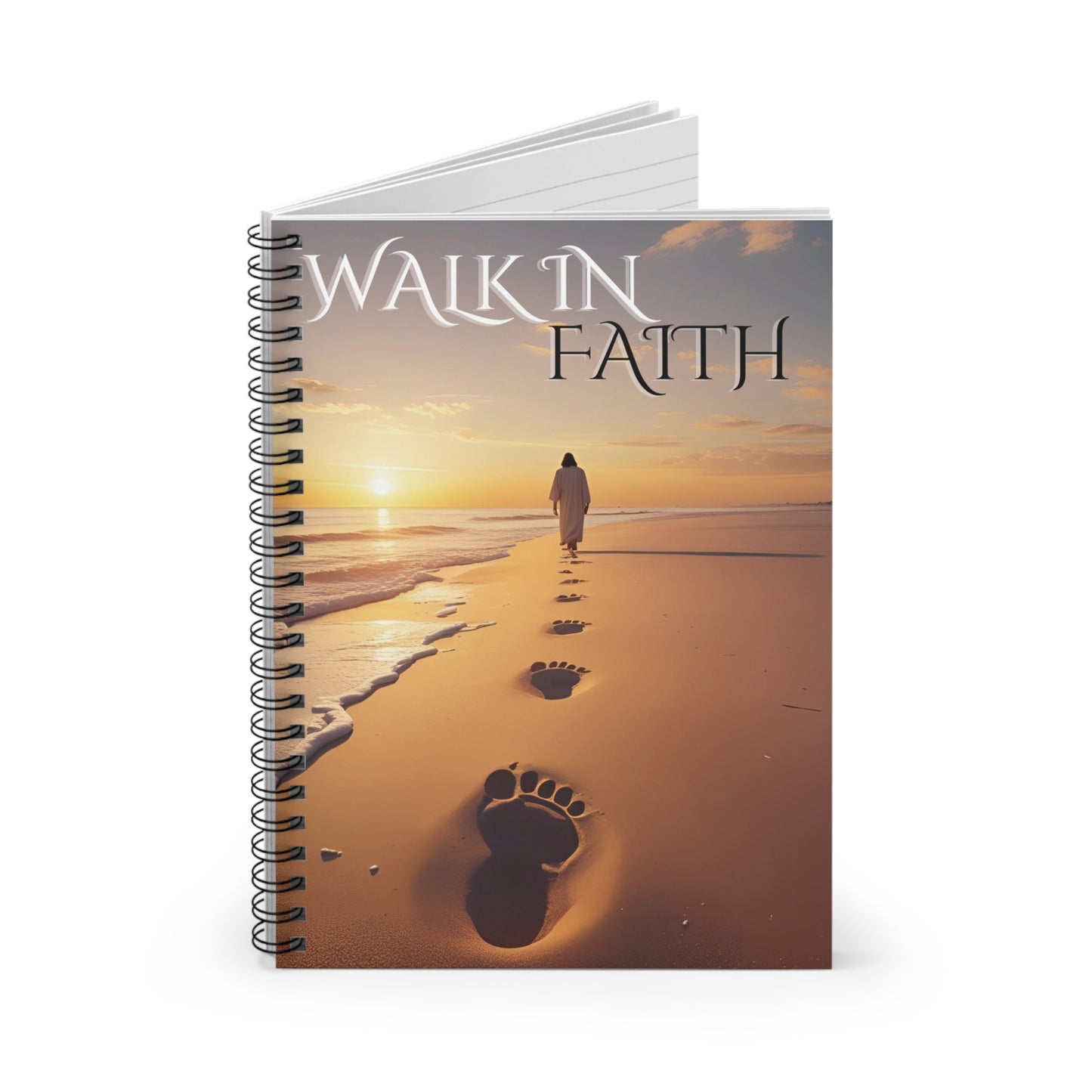 Inspirational Spiral Notebook - Walk in Faith, Motivational Journal, Prayer Journal, Gift for Students, Self-Help Notebook, Writing [...]