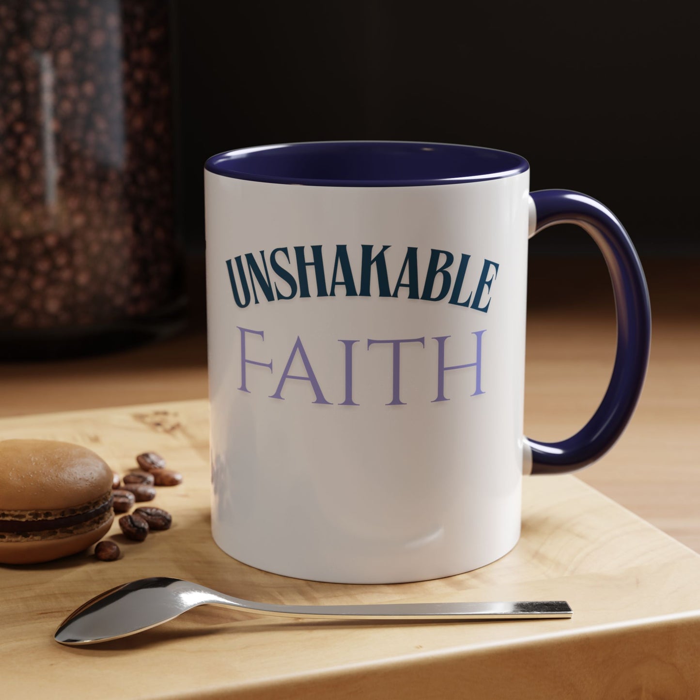 Inspirational Coffee Mug for Faith Lovers, Daily Motivation Cup, Unshakable Faith Gift, Spiritual Java Mug, Perfect for Home or Office