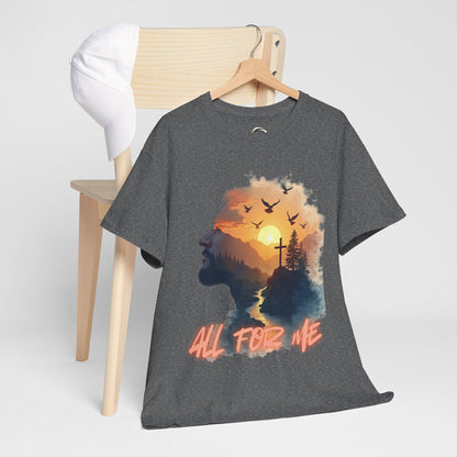All For Me' Sunrise Cross Graphic Tee Christian Faith T-Shirt