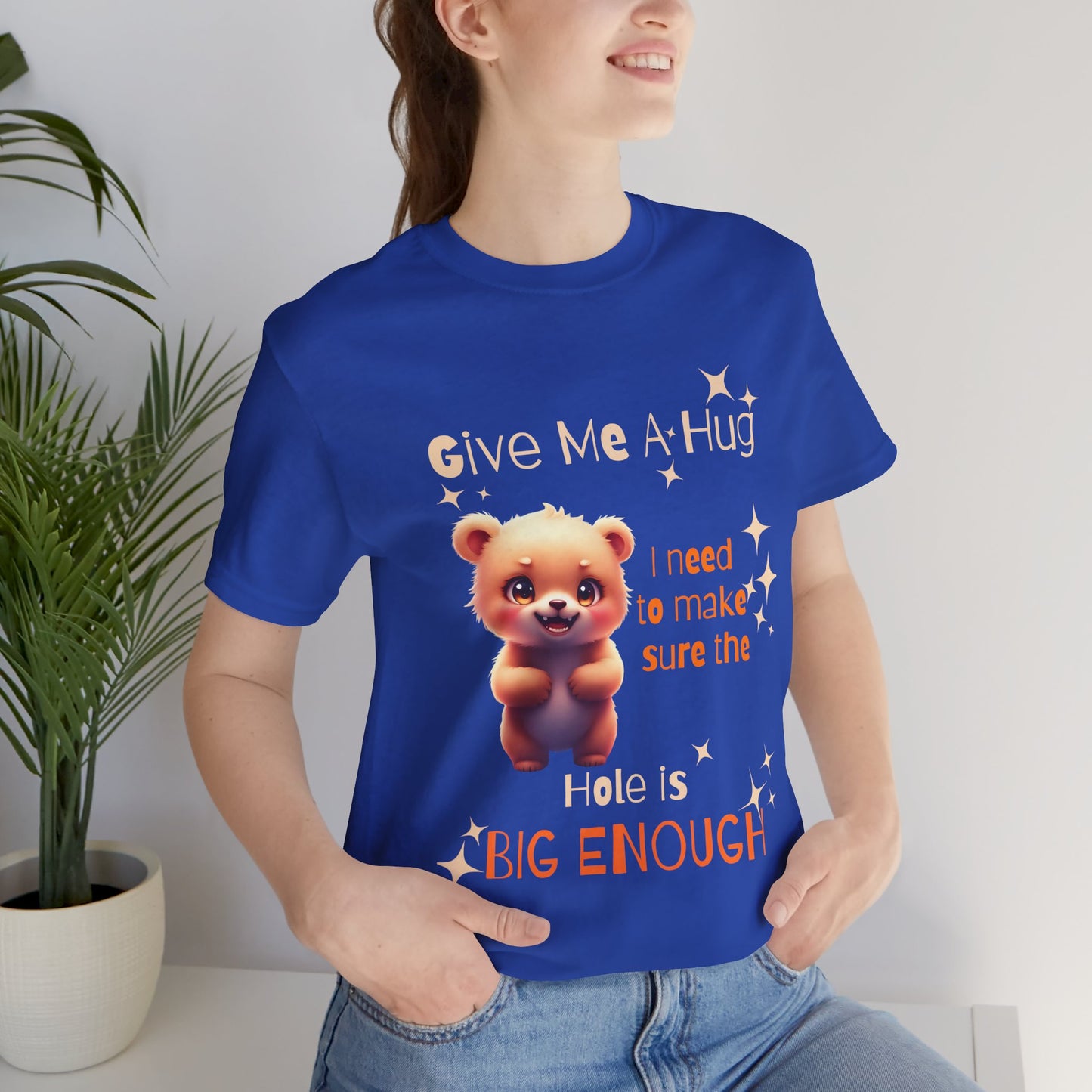 Cute Bear Hug Unisex Tee, Fun Graphic Tee, Gift for Animal Lovers, Casual Wear, Birthday Gift, Cozy Vibes