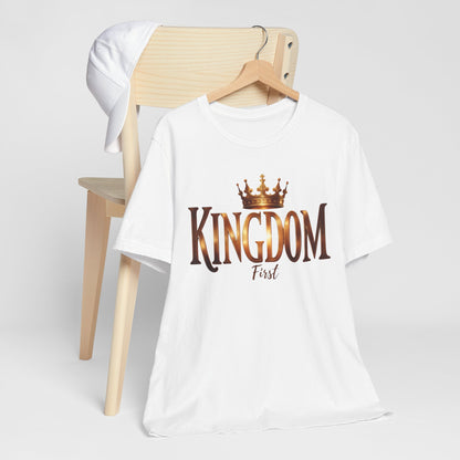 Royalty-Inspired Unisex Jersey Tee - 'Kingdom First', Casual Wear, Gift for Him/Her, Unique Shirt for Celebrations, Stylish Attire