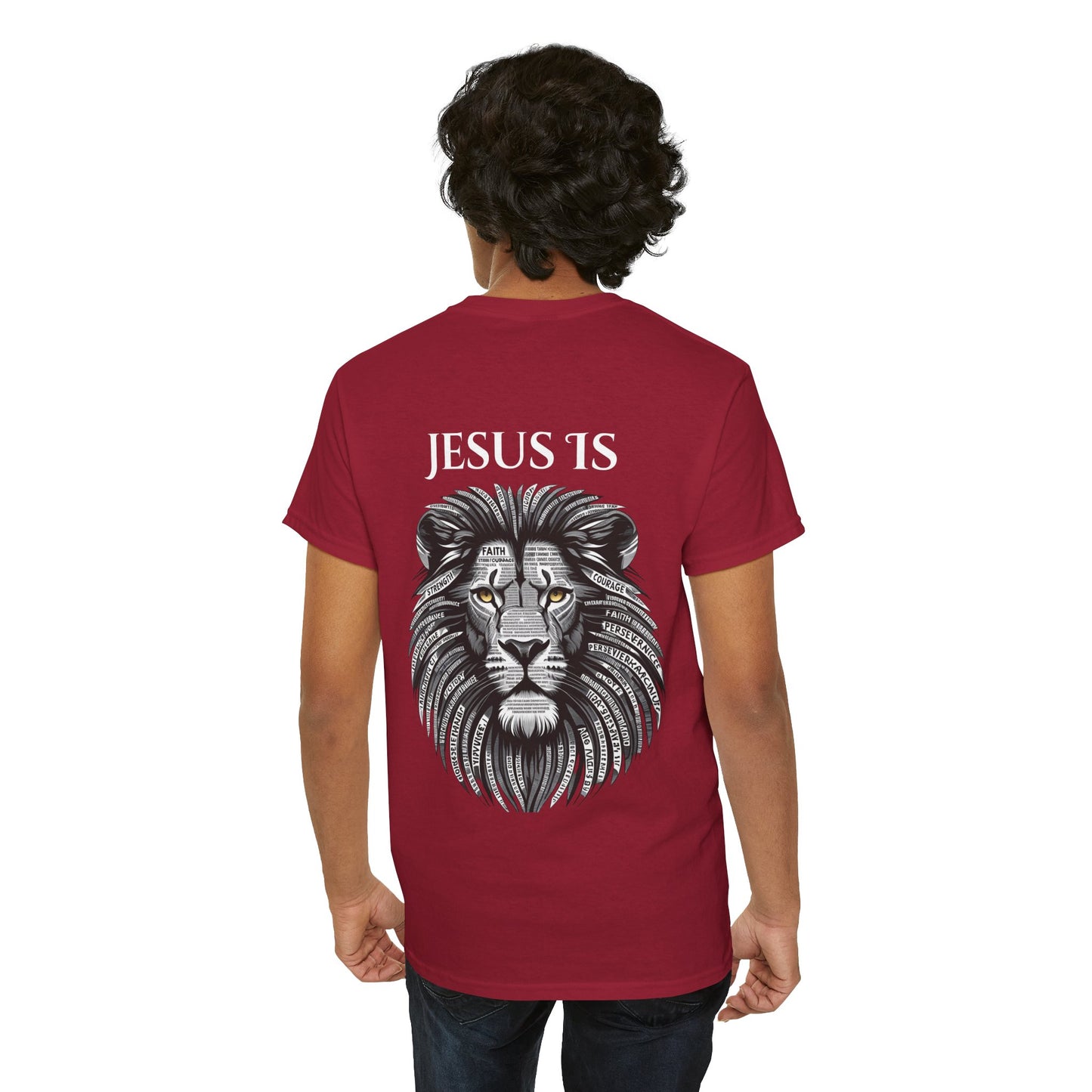 Jesus Is Faith-Inspired Lion Graphic Tee, Jesus 1s Shirt, Unisex Casual Wear, Christian Apparel, Unique Gift for Believers