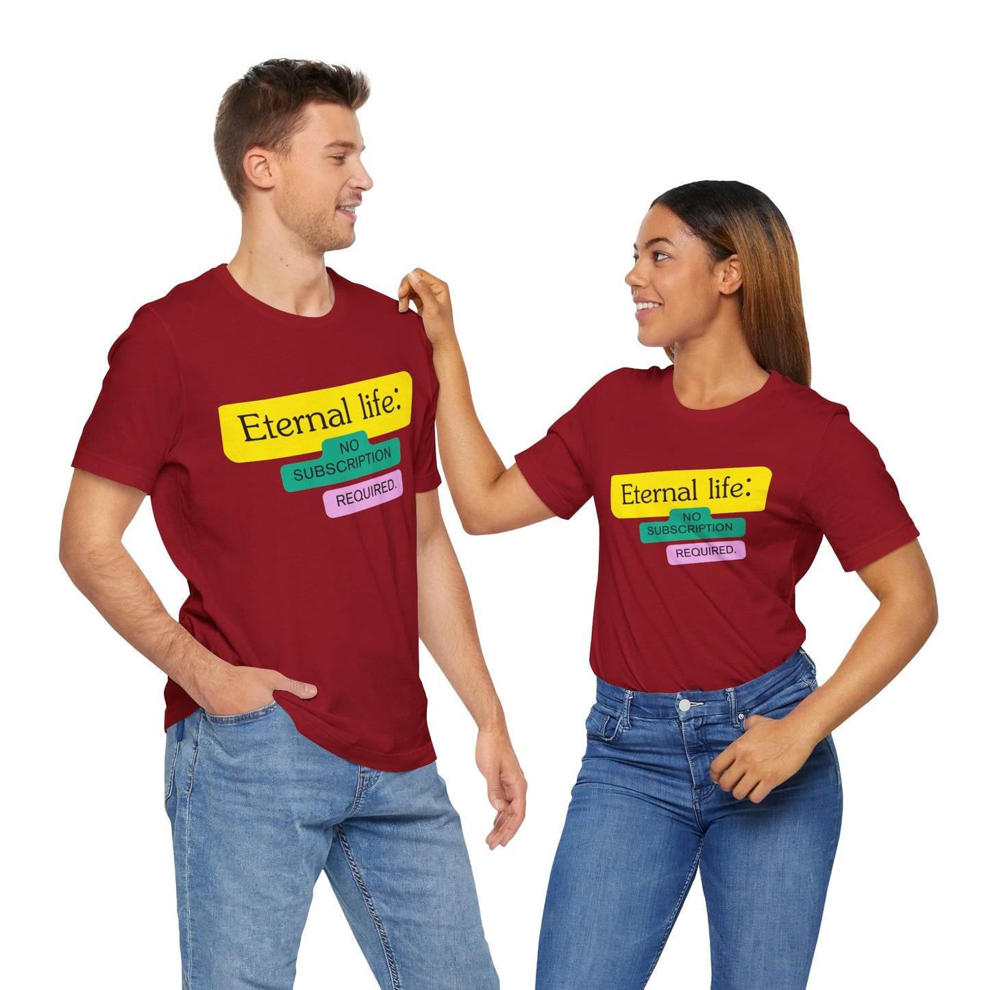Eternal Life Unisex Short Sleeve Tee, Fun Graphic T-Shirt, Casual Wear, Gift for Friends, Summer Fashion, Trendy Top