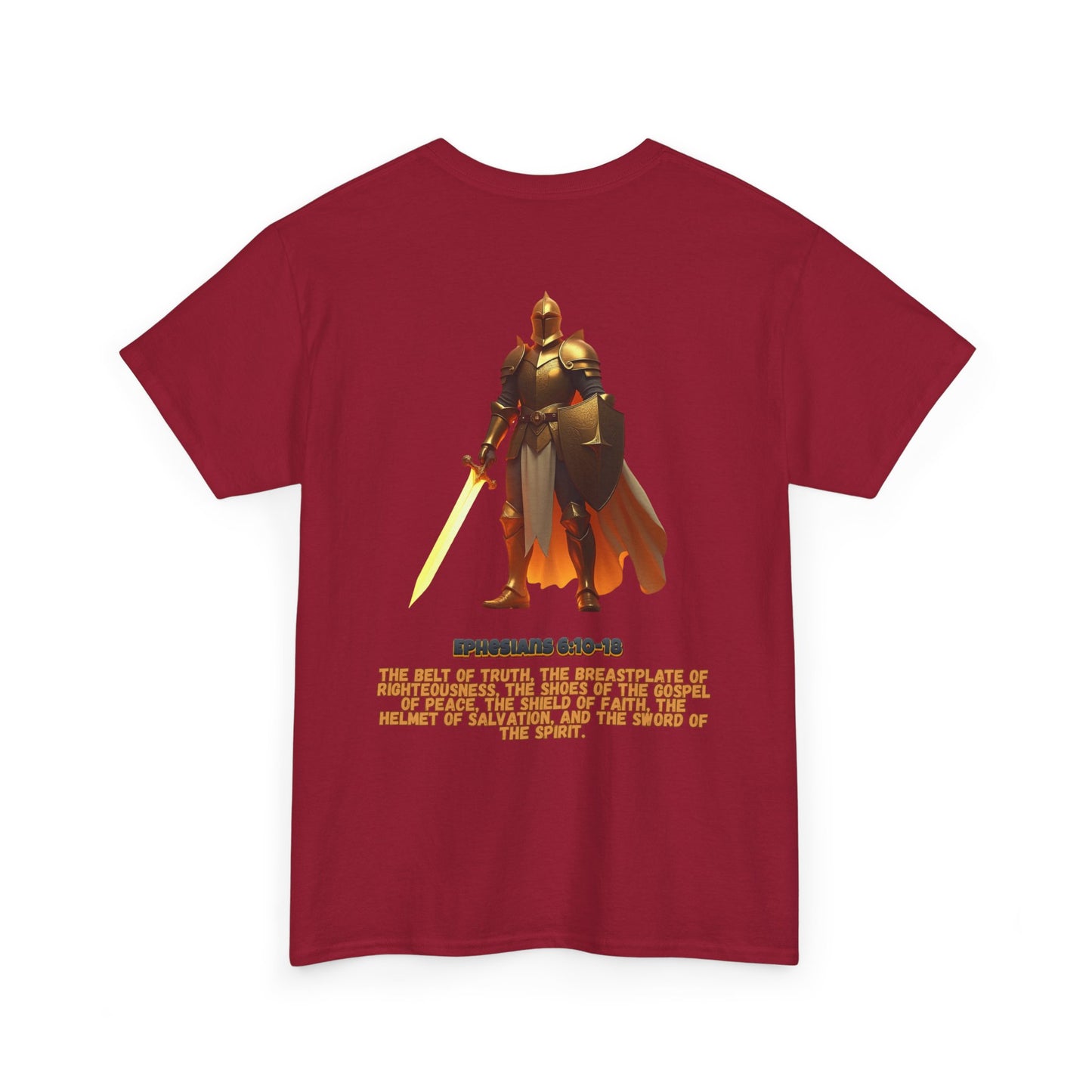 The Armor Of God - Knight Illustration Tee with Scripture Text (Ephesians 6:10-18)