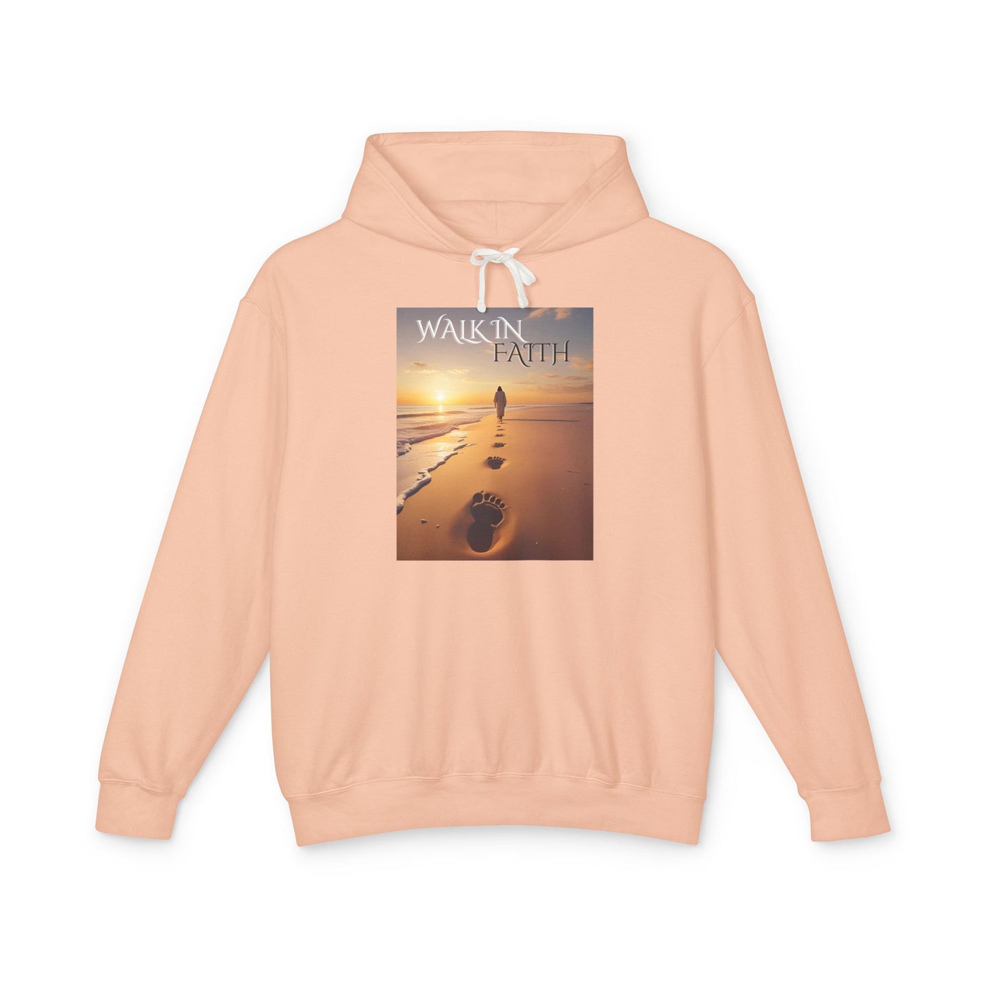 Unisex Lightweight Hooded Sweatshirt - "Walk in Faith" Inspirational Apparel, Gift for Friends, Motivational Hoodie, Spiritual Wear, [...]