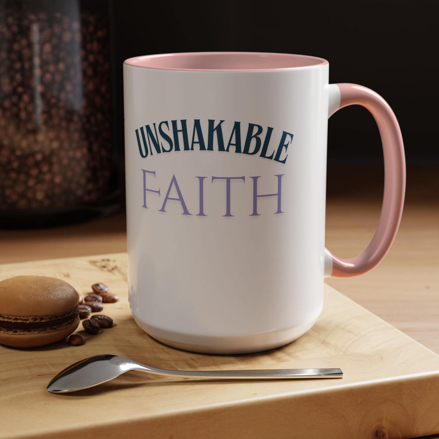 Inspirational Coffee Mug for Faith Lovers, Daily Motivation Cup, Unshakable Faith Gift, Spiritual Java Mug, Perfect for Home or Office