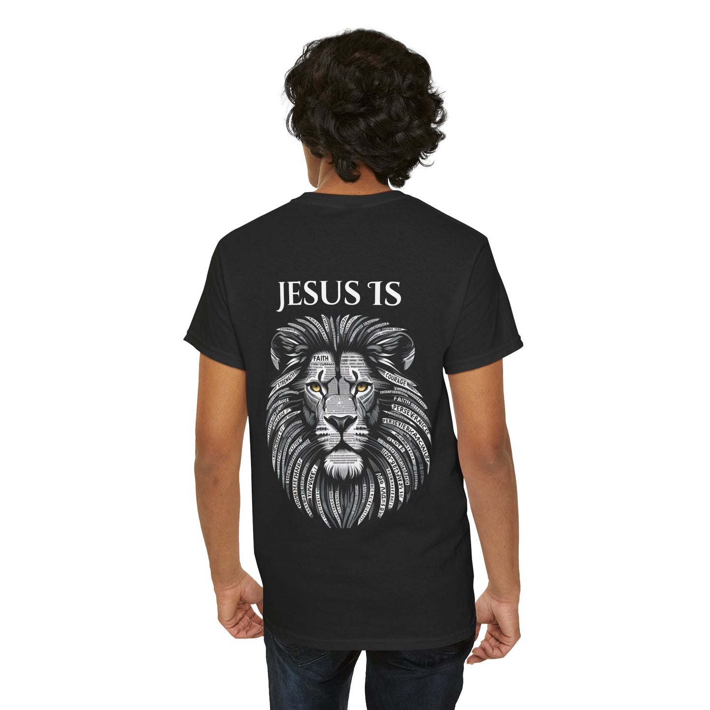 Jesus Is Faith-Inspired Lion Graphic Tee, Jesus 1s Shirt, Unisex Casual Wear, Christian Apparel, Unique Gift for Believers