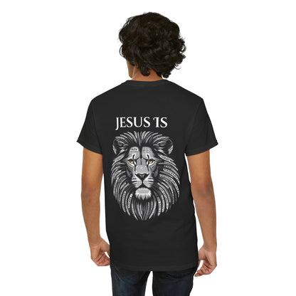 Jesus Is Faith-Inspired Lion Graphic Tee, Jesus 1s Shirt, Unisex Casual Wear, Christian Apparel, Unique Gift for Believers