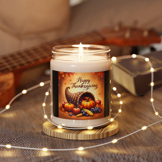 Thanksgiving Scented Soy Candle, Cozy Home Decor, Fall Aromatherapy, Gift for Friends, Holiday Candle, 9oz Soy Wax