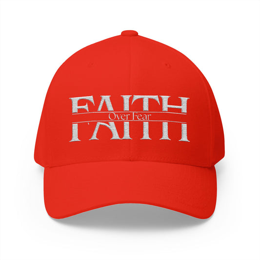 Faith Over Fear Embroidered Closed-Back Structured Cap