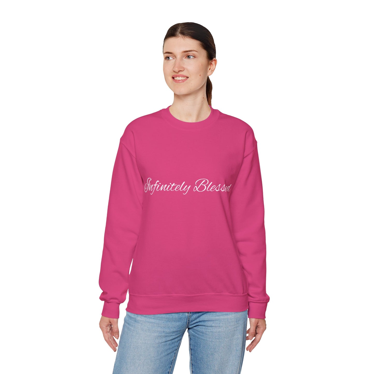 Infinitely Blessed Unisex Heavy Blend™ Crewneck Sweatshirt - Cozy Gift for Friends, Inspirational Apparel, Motivational Outfit, Casual [...]