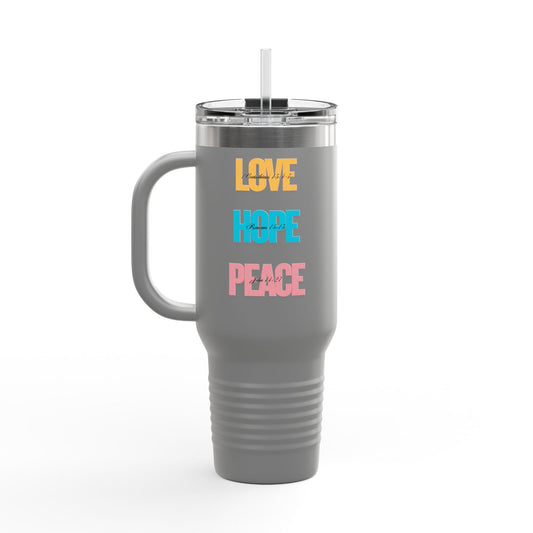 Love, Hope, Peace - 40oz Insulated Travel Mug