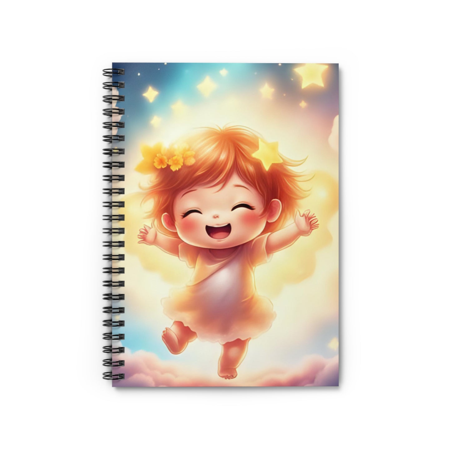 Whimsical Angel Spiral Notebook - Delightful Ruled Journal for Kids, Perfect Gift for Baby Showers, Party Favors, School Supplies, [...]