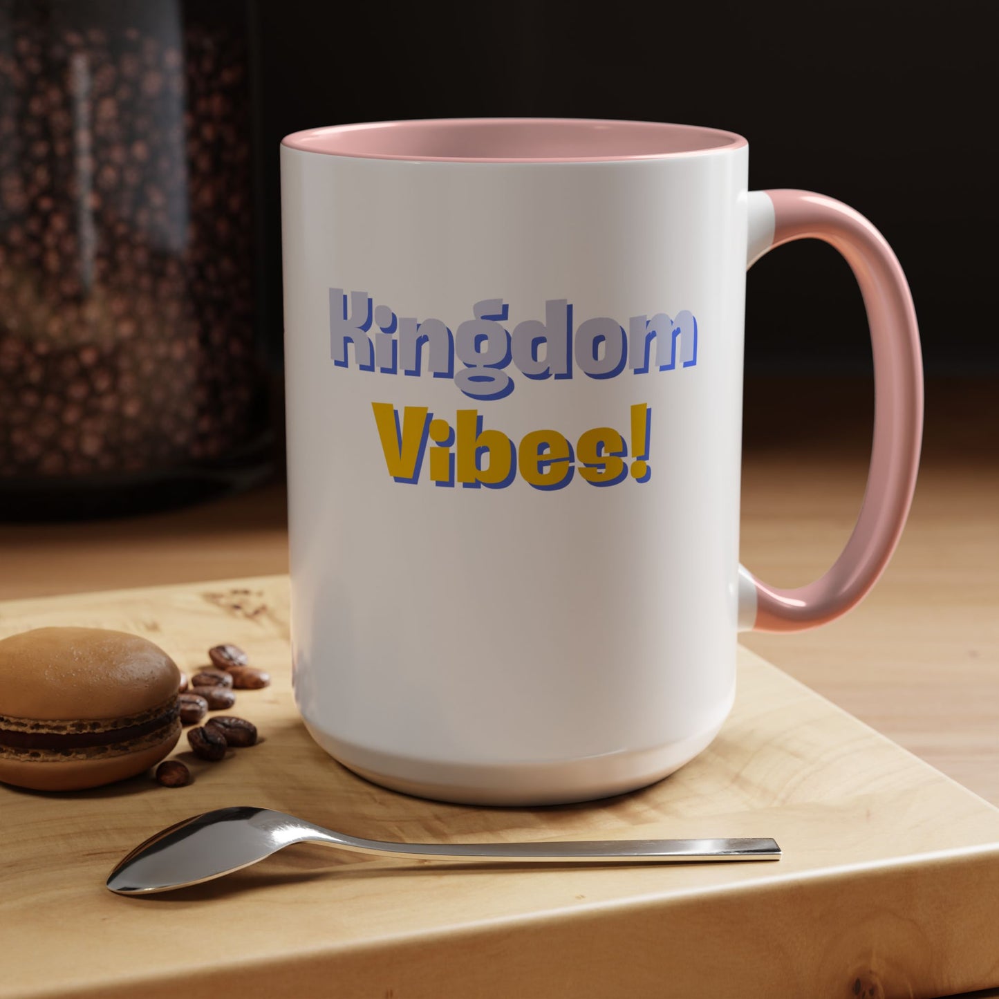 Kingdom Vibes Accent Coffee Mug - Perfect Gift for Coffee Lovers, Home Decor, Functional Art, Inspirational Quotes, Daily Motivation