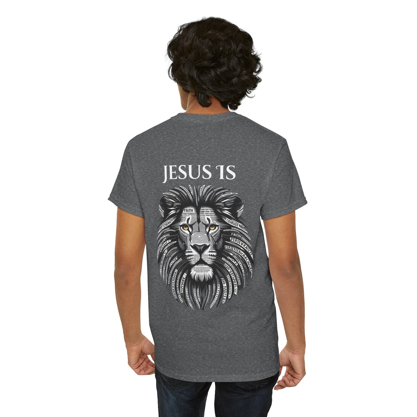 Jesus Is Faith-Inspired Lion Graphic Tee, Jesus 1s Shirt, Unisex Casual Wear, Christian Apparel, Unique Gift for Believers