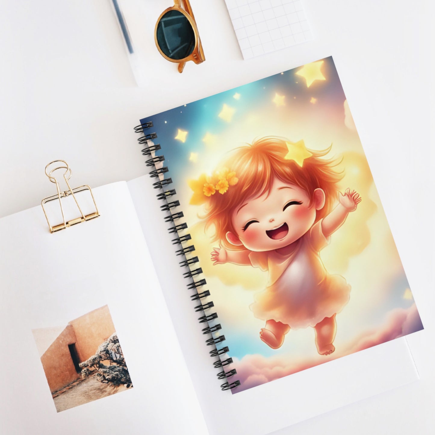 Whimsical Angel Spiral Notebook - Delightful Ruled Journal for Kids, Perfect Gift for Baby Showers, Party Favors, School Supplies, [...]