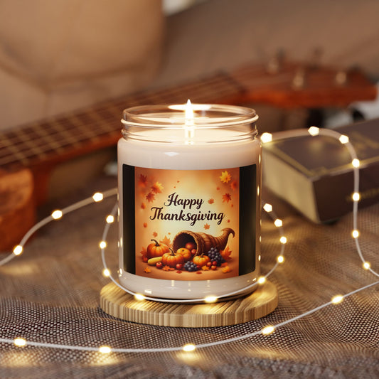 Thanksgiving Scented Soy Candle, Cozy Fall Decor, Autumn Gift, Home Fragrance, Seasonal Candle