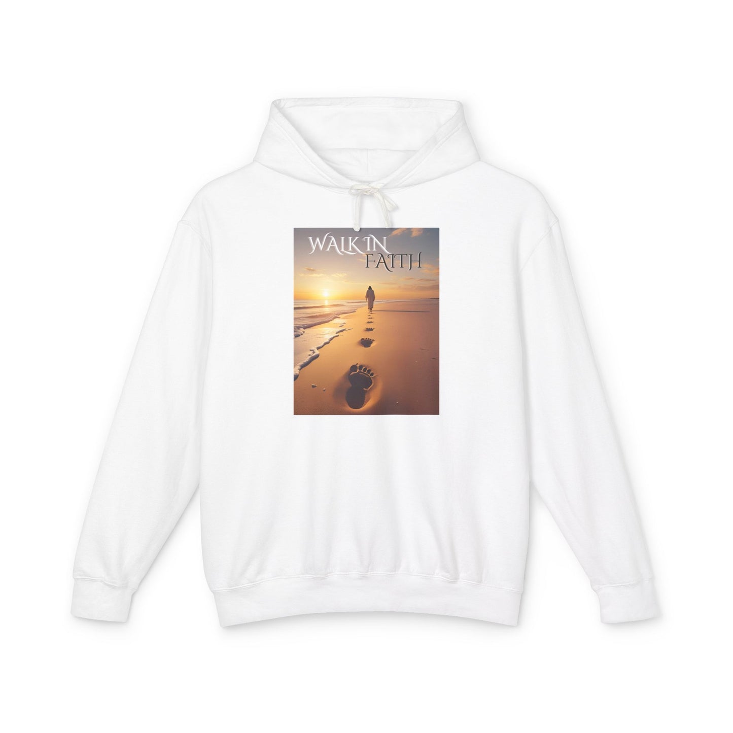 Unisex Lightweight Hooded Sweatshirt - "Walk in Faith" Inspirational Apparel, Gift for Friends, Motivational Hoodie, Spiritual Wear, [...]