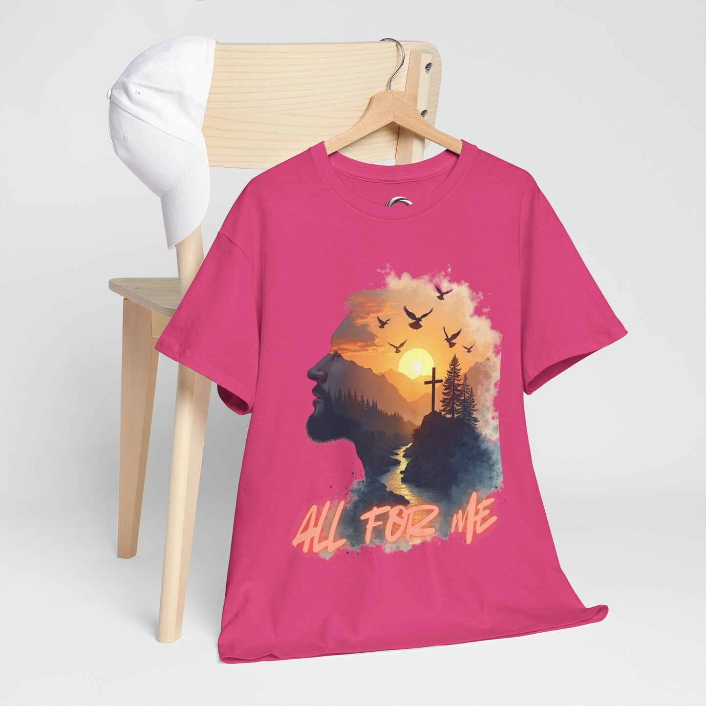 All For Me' Sunrise Cross Graphic Tee Christian Faith T-Shirt