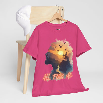 All For Me' Sunrise Cross Graphic Tee Christian Faith T-Shirt