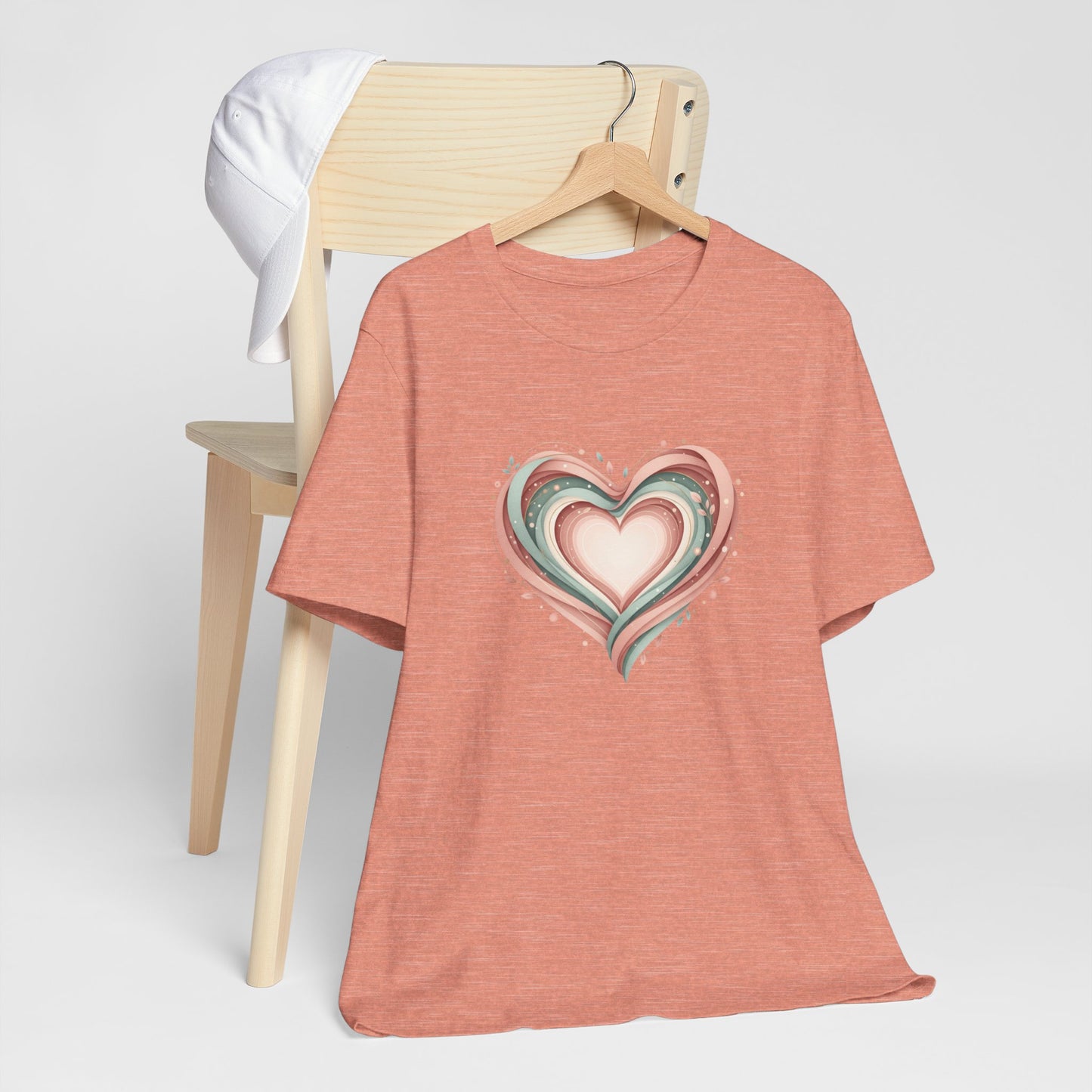 Heart Swirl Tee — Pastel Abstract Heart Graphic T-Shirt for Valentine’s & Everyday