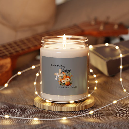 Fall for Jesus Scented Soy Candle, Cozy Home Decor, Autumn Gift, Religious Candle, Faith-Inspired Home Fragrance, 9oz Candle