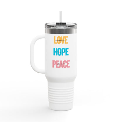 Love, Hope, Peace - 40oz Insulated Travel Mug