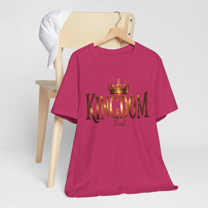 Royalty-Inspired Unisex Jersey Tee - 'Kingdom First', Casual Wear, Gift for Him/Her, Unique Shirt for Celebrations, Stylish Attire
