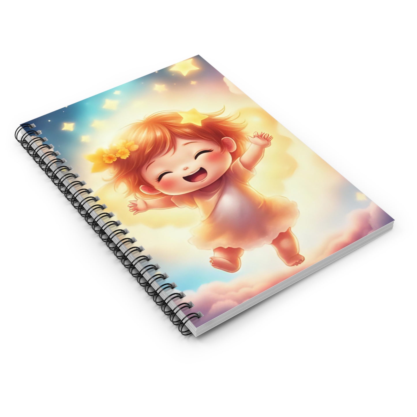 Whimsical Angel Spiral Notebook - Delightful Ruled Journal for Kids, Perfect Gift for Baby Showers, Party Favors, School Supplies, [...]