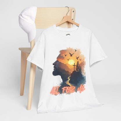 All For Me' Sunrise Cross Graphic Tee Christian Faith T-Shirt