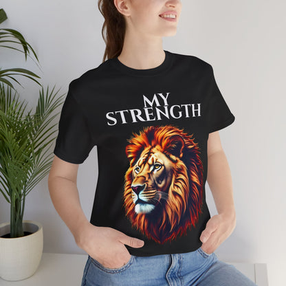 Empowering Lion Graphic Tee, Unisex Strength T-Shirt, Motivational Apparel, Gift for Him/Her, Inspirational Short Sleeve Shirt