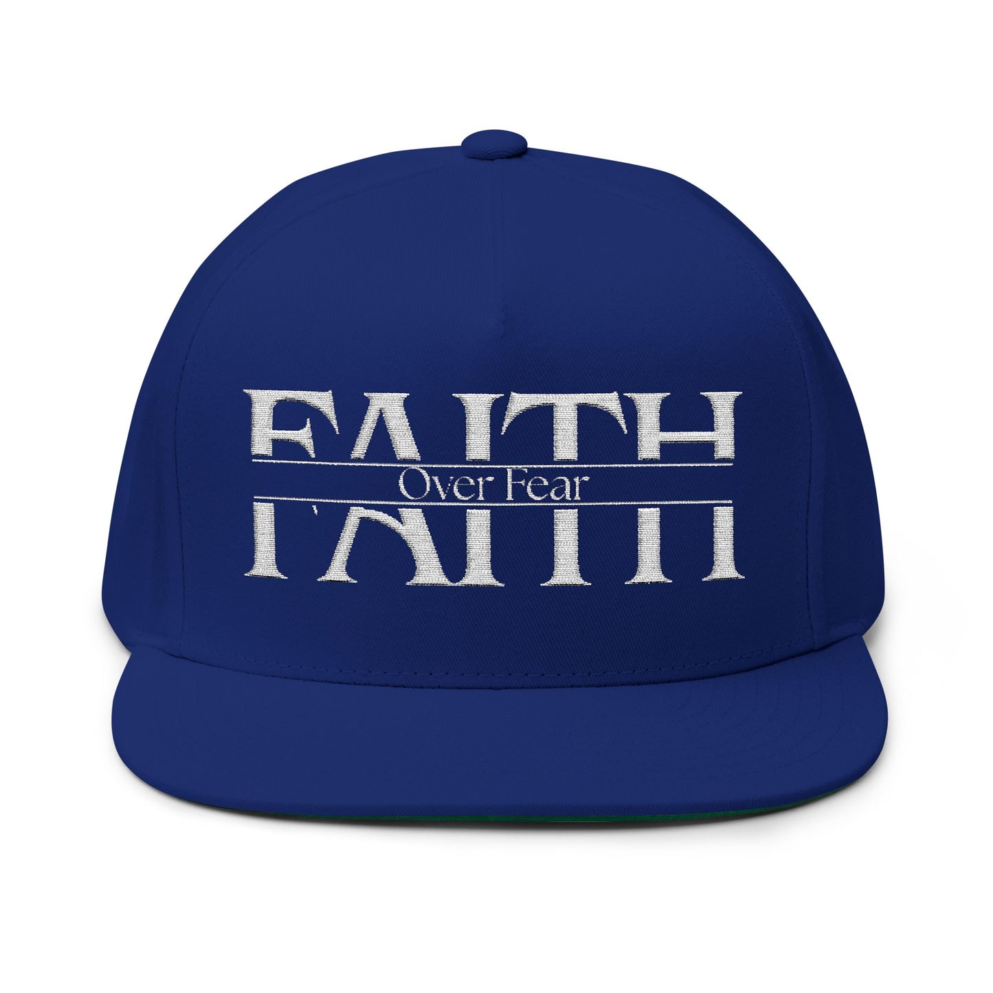 Faith Over Fear Embroidered Flat Bill Cap