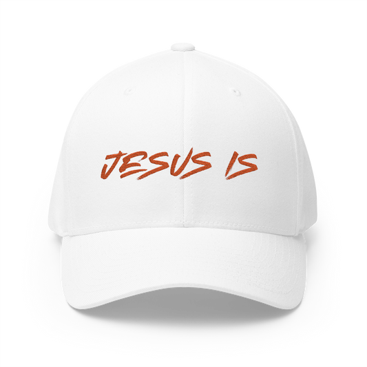 Baseball Cap - Embroidered "Jesus Is" Script Christian Hat